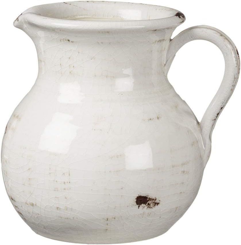 Sullivans Modern Farmhouse Decorative Ceramic Pitcher, 9 x 7 x 8 inches, Distressed Farmhouse Dé... | Amazon (US)