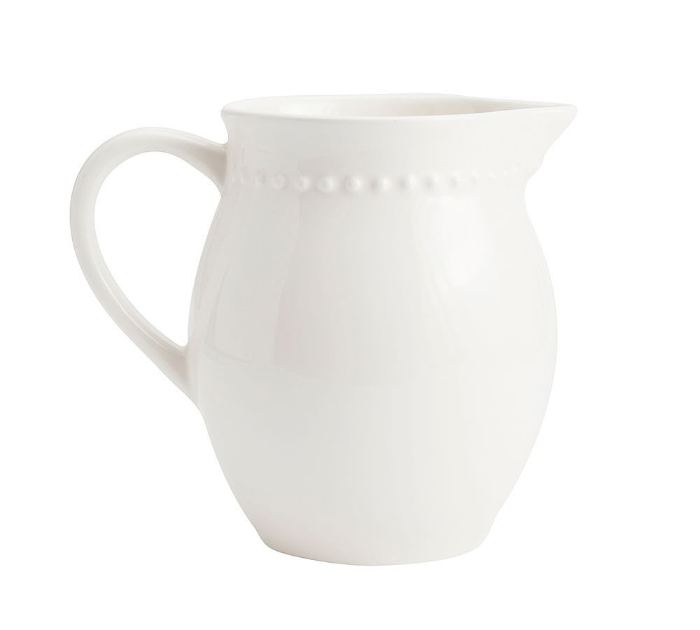 Emma Beaded Stoneware Pitcher - White | Pottery Barn (US)