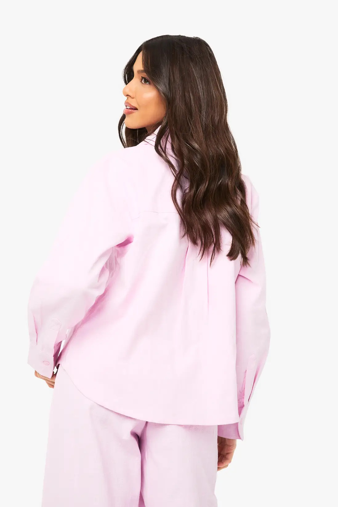 Linen Look Oversized Shirt | Boohoo.com (UK & IE)