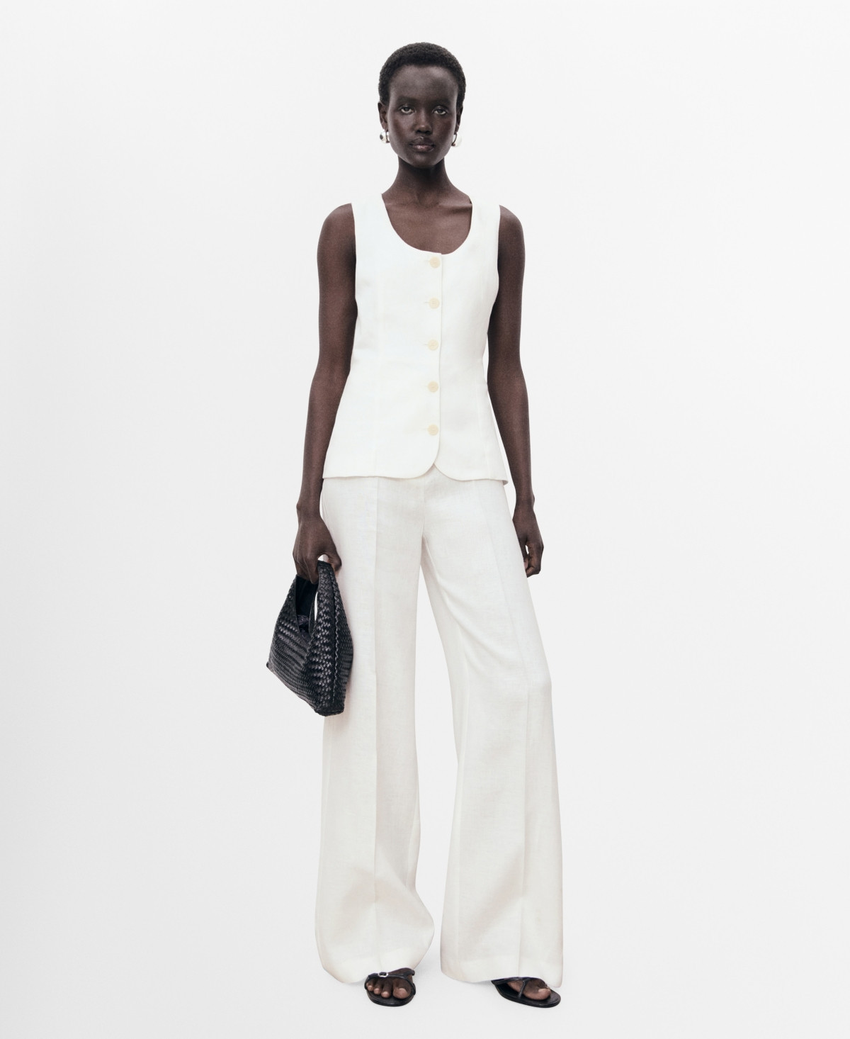 Mango Women's Suit-Style Linen Jumpsuit - Off White | Macy's