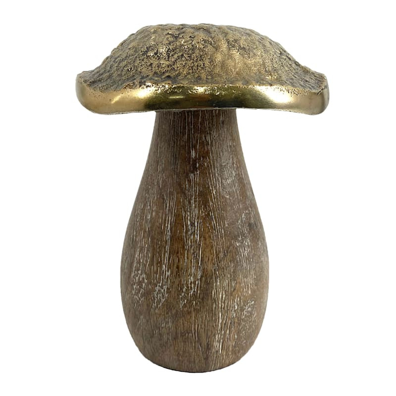 Decorative Gold Top Mushroom Outdoor Garden Statue, 5" | At Home