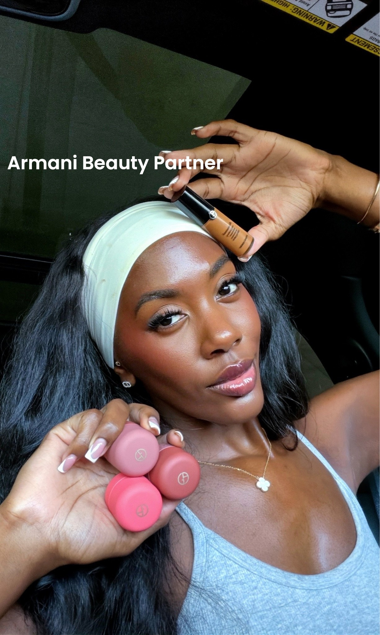 Easy on-the-go beauty💋 using @Armani beauty   new dolci blush shade 4 cinnamon + luminous silk concealer shade 11! Available @Sephora  #armanimakeup #armanibeautypartner