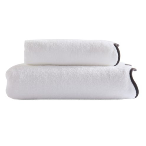 Ellie Scalloped Bath Towel - Black | Ballard Designs, Inc.