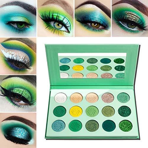 Green Eyeshadow Palette Matte Glitter,Afflano Highly Pigmented Pro Makeup Palettes Eye shadow forest | Amazon (US)