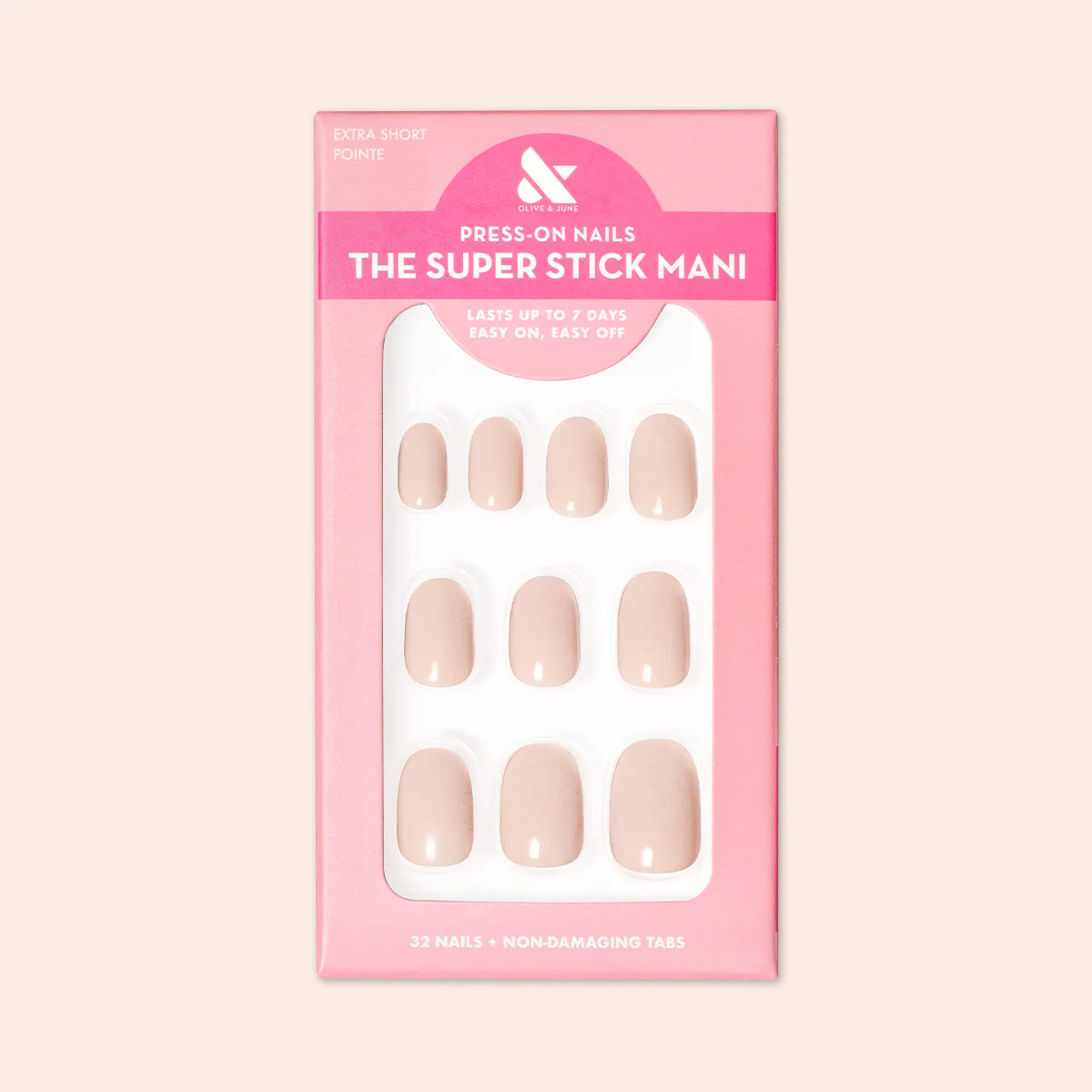 Pointe | Extra Short | Round - Tab Press-On | Olive & June