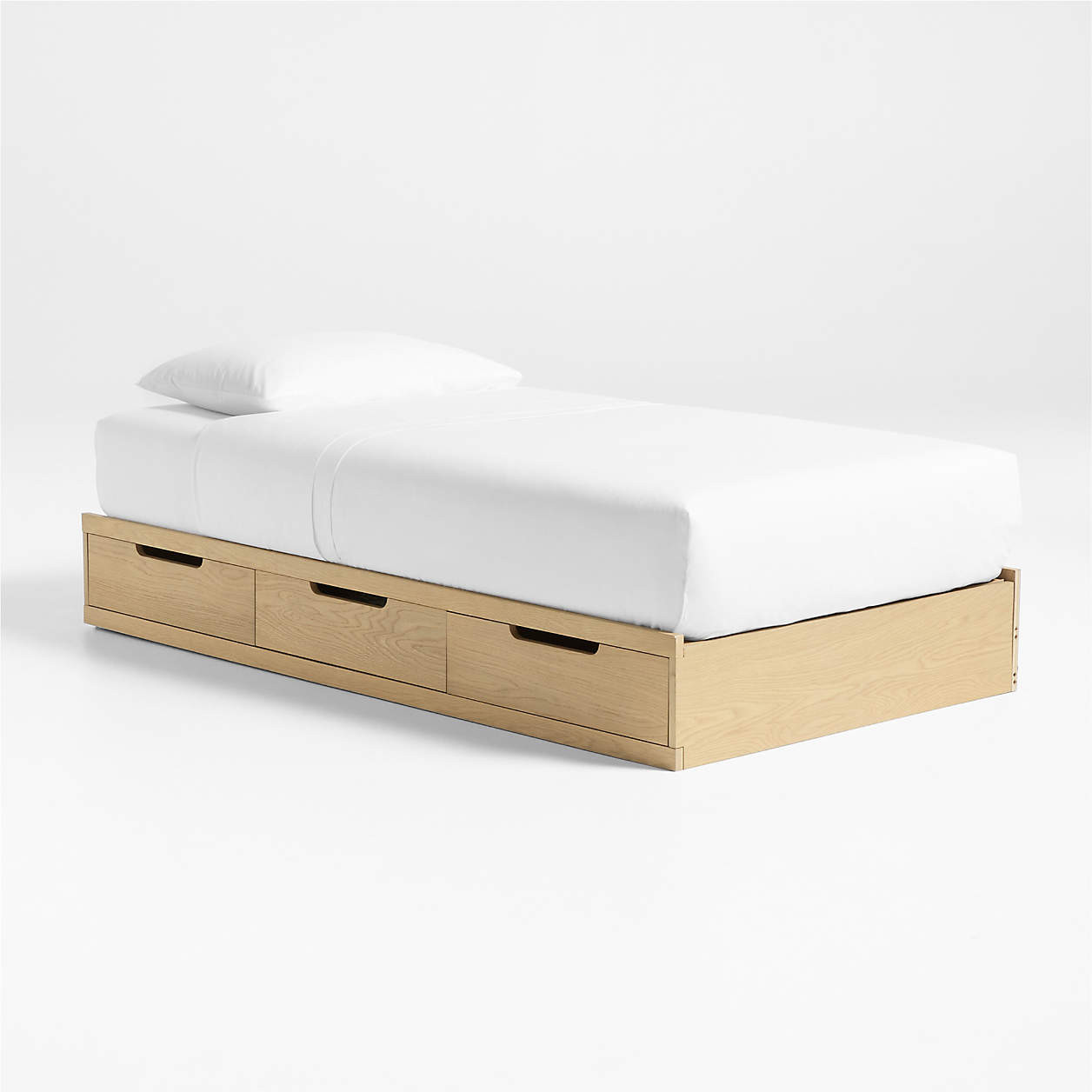 Bridgeman Natural Oak Wood Kids Storage Trundle Bed + Reviews | Crate & Kids | Crate & Barrel