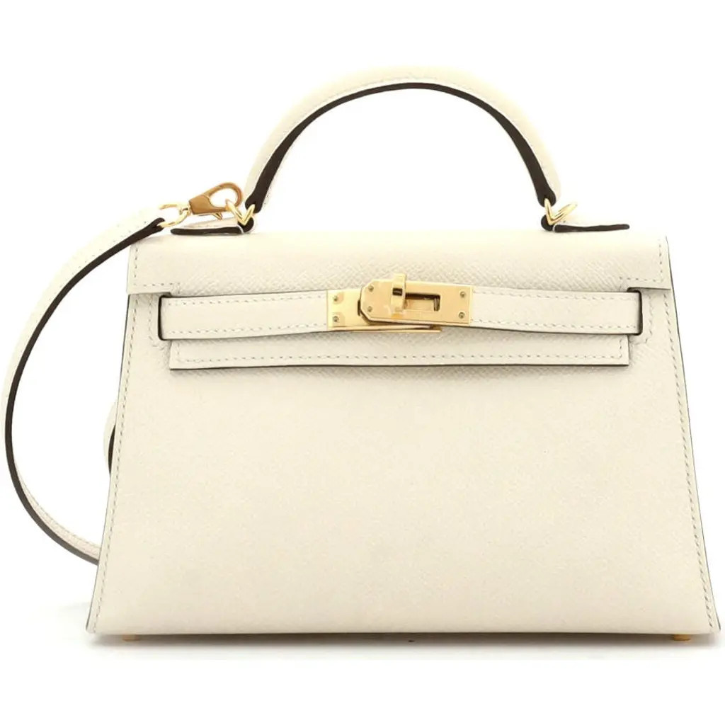 Pre-Owned Hermes Kelly Mini II Bag Light Epsom with Gold Hardware 20 in Craie at Nordstrom, Size X-Small | Nordstrom