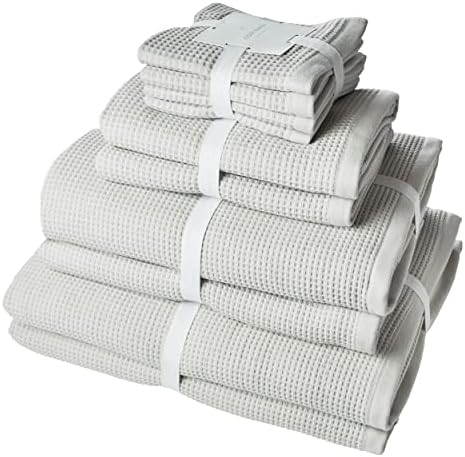 Cozy Earth Light Grey Waffle Bath Towel Bundle | Amazon (US)