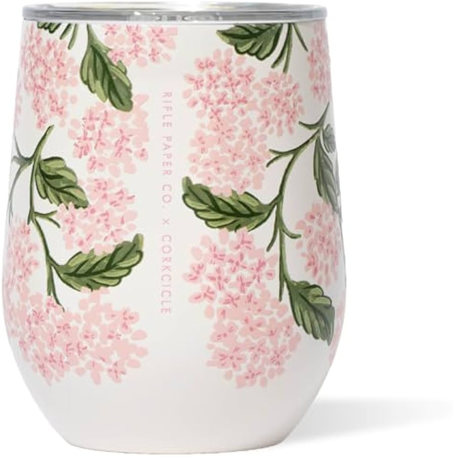 Corkcicle Stemless - 12oz Rifle Paper - Pink Hydrangea | Amazon (US)