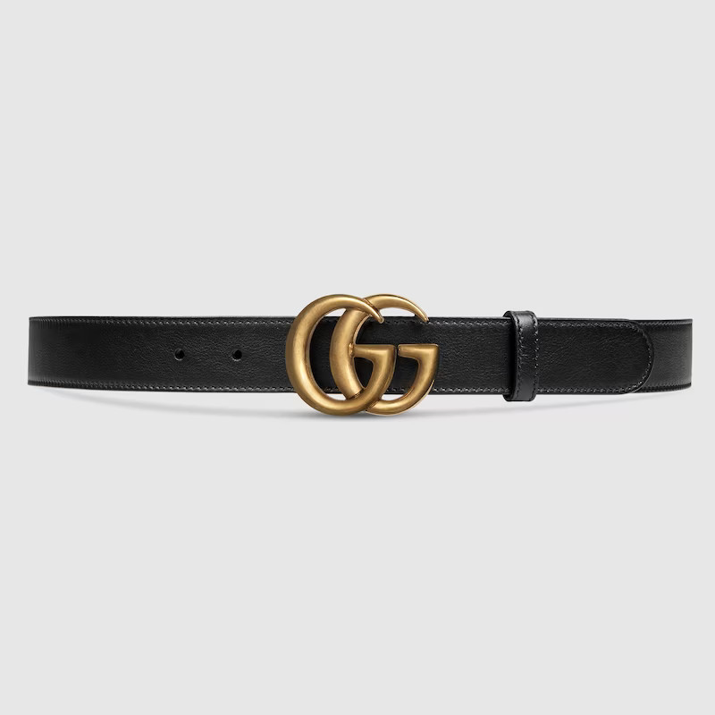 GUCCI GG Marmont Thin Belt, Size Gucci 120, Black, Leather | Gucci (US)