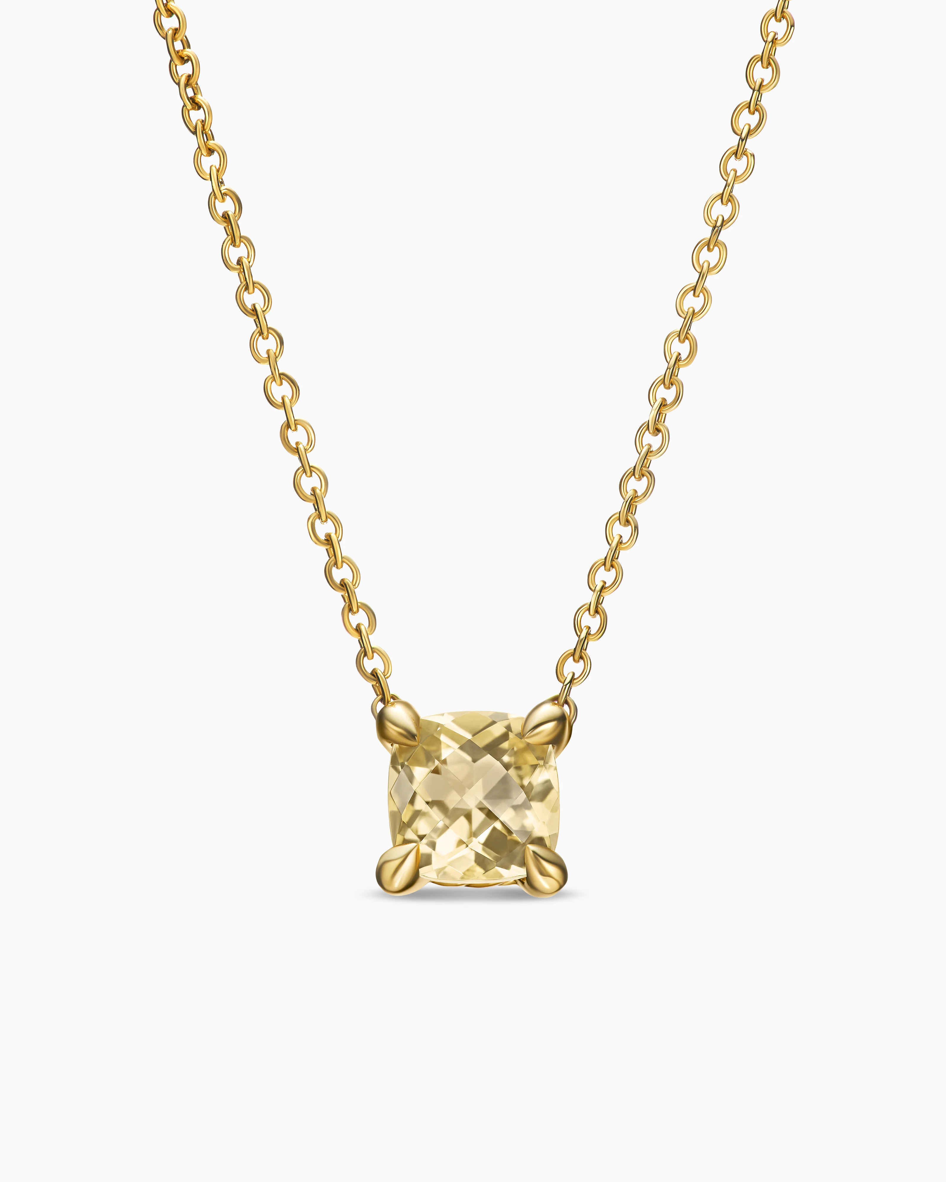 David Yurman | Micro Chatelaine® Pendant Necklace in 18K Yellow Gold with Champagne Citrine, 5mm | David Yurman