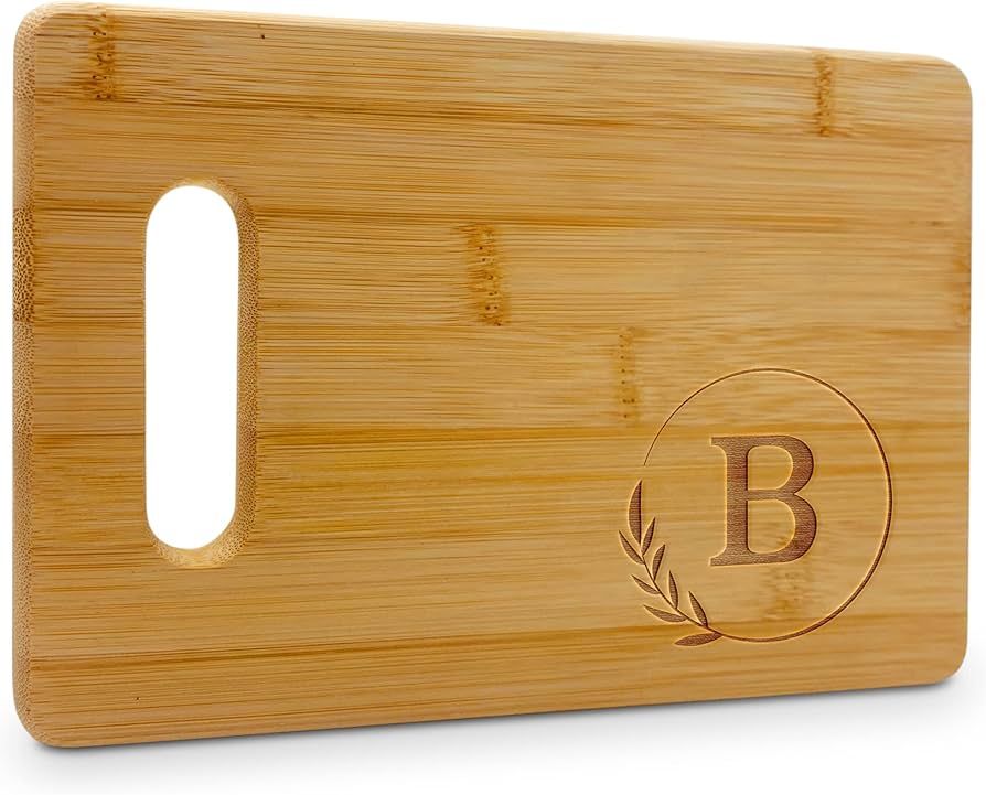 Personalized Cutting Boards - Small Monogrammed Engraved Cutting Board (B) - 9x6 Customized Bambo... | Amazon (US)