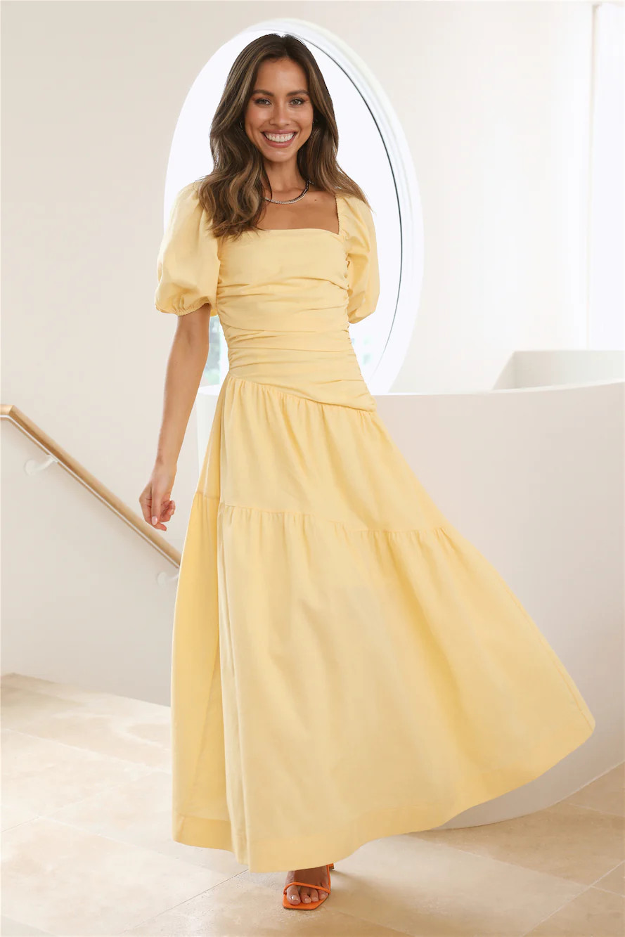Little Bo Peep Midi Dress Yellow | Hello Molly (AU)