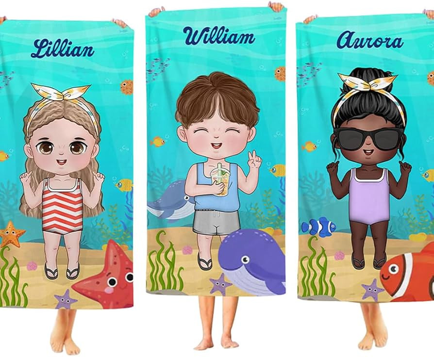 callie Personalized Beach Towels for Kids-Beach Blanket Waterproof Sandproof - Custom Name Cartoo... | Amazon (US)