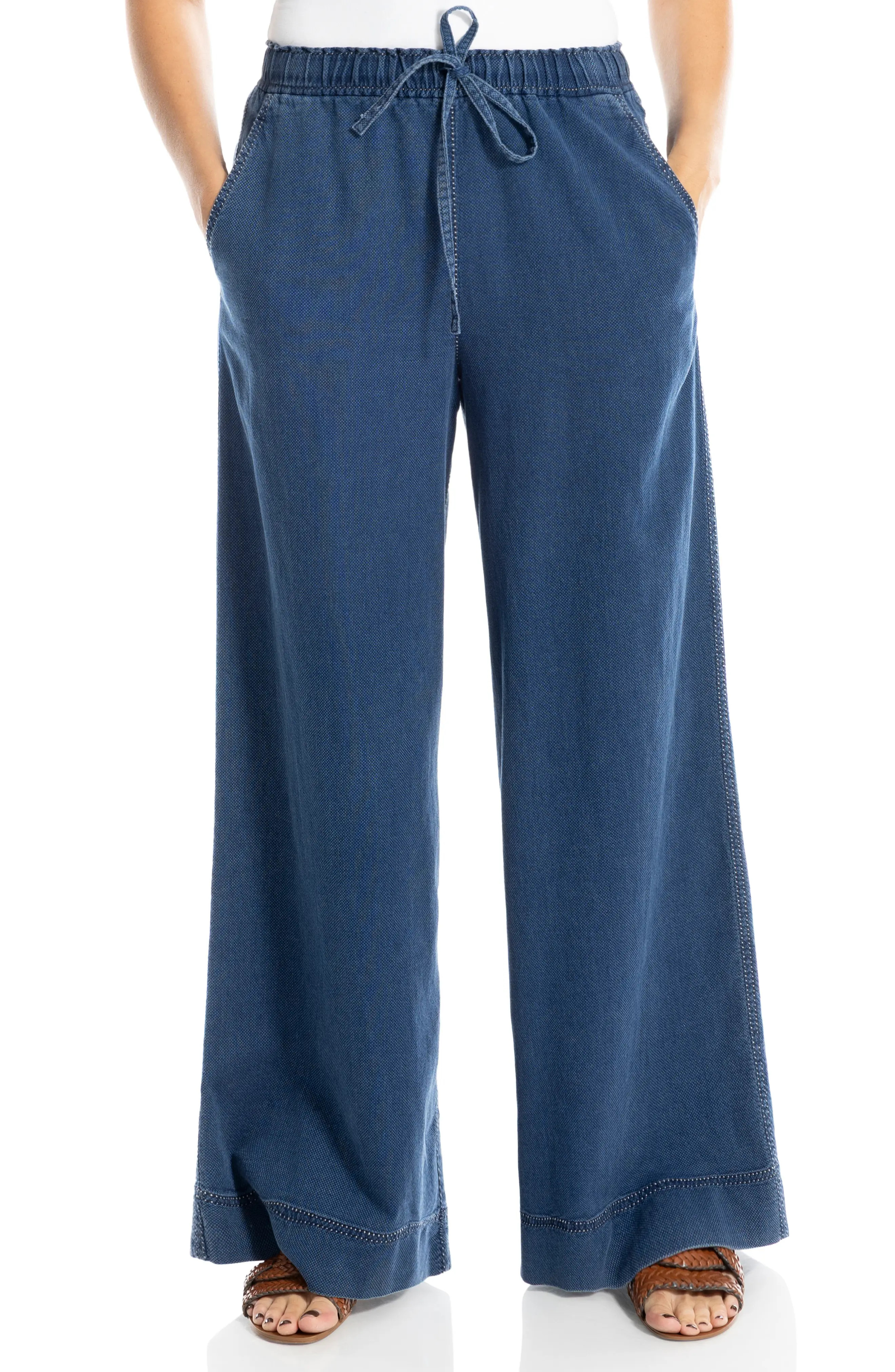 MAX STUDIO Pique Wide Leg Pants (Women) | Nordstromrack | Nordstrom Rack