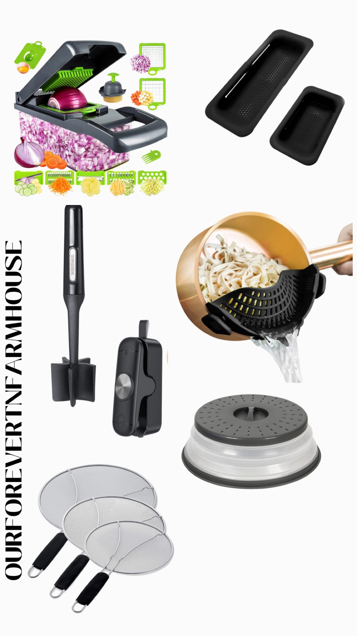Kitchen gadgets you need. Mix and chop, strainer, splatter guards, choppers.

#LTKhome