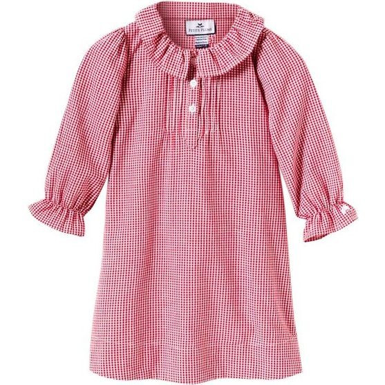 Red Mini-Gingham Victoria Nightgown | Maisonette