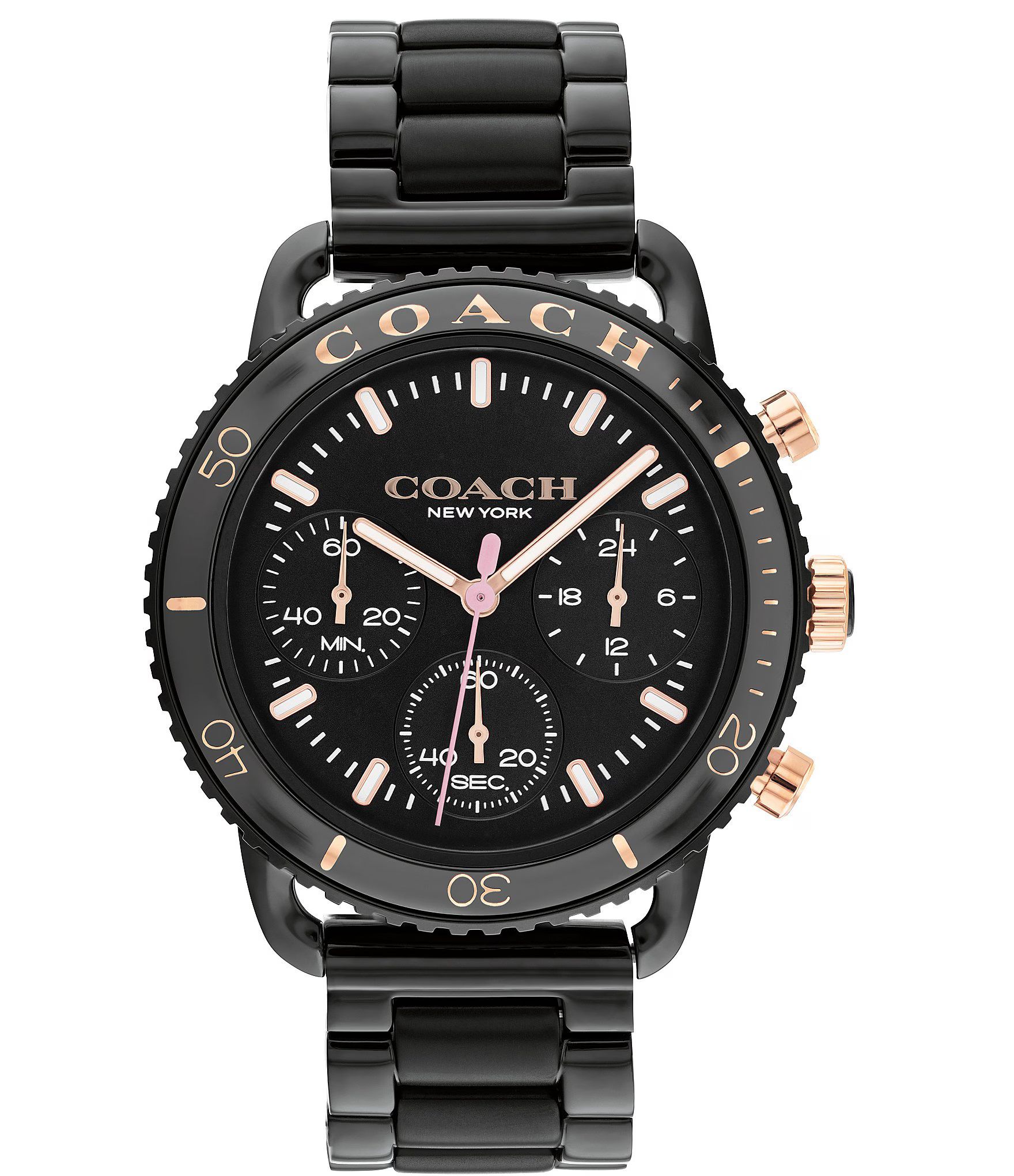 Women's Cruiser Quartz Chronograph Black Stainless Steel Bracelet Watch | Dillard's