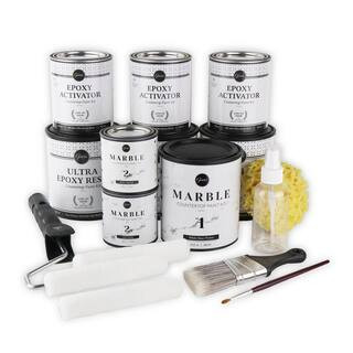 Carrara White Marble Countertop Paint Kit | The Home Depot