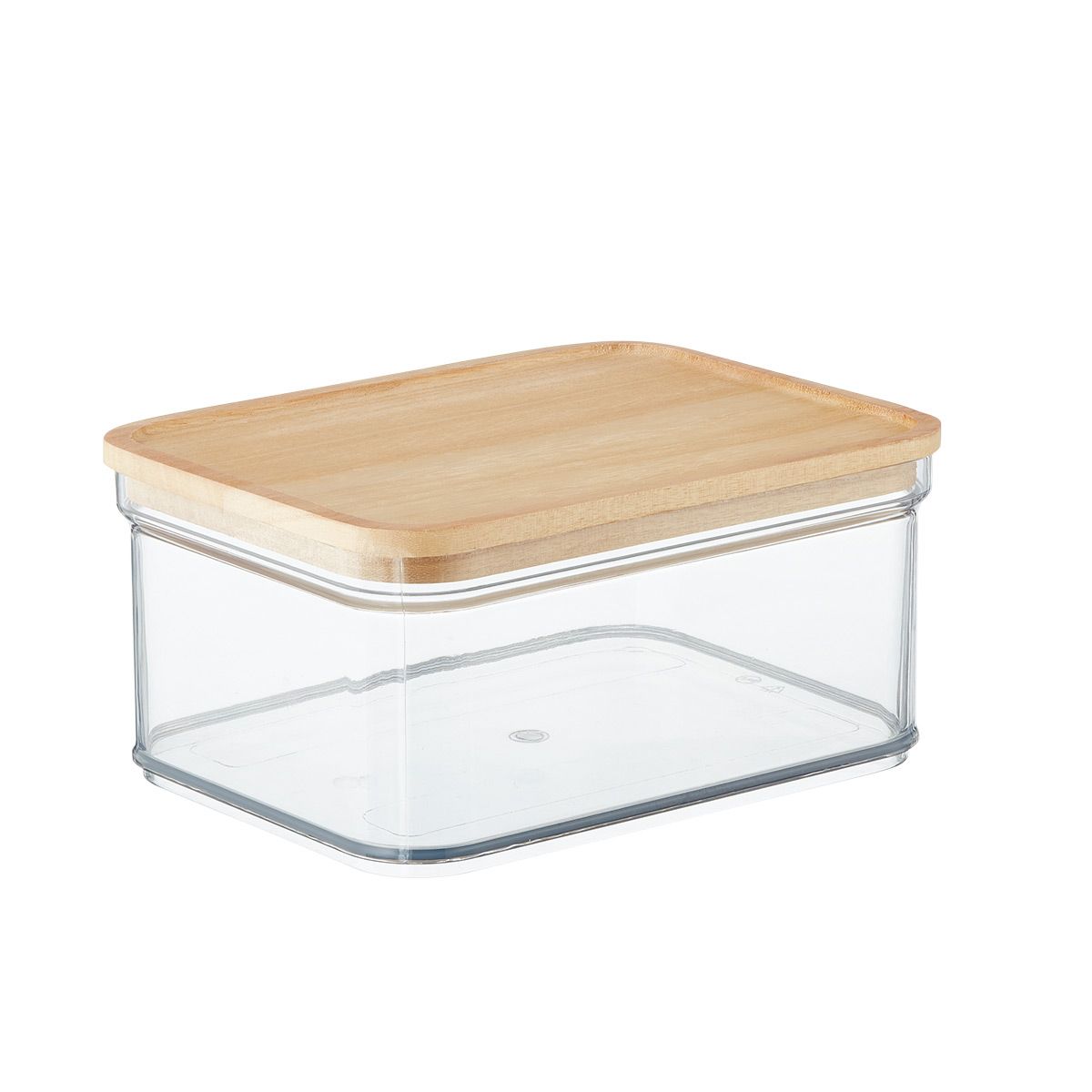 Rosanna Pansino x iD Medium Clear Organizer w/ Wood Lid Clear | The Container Store