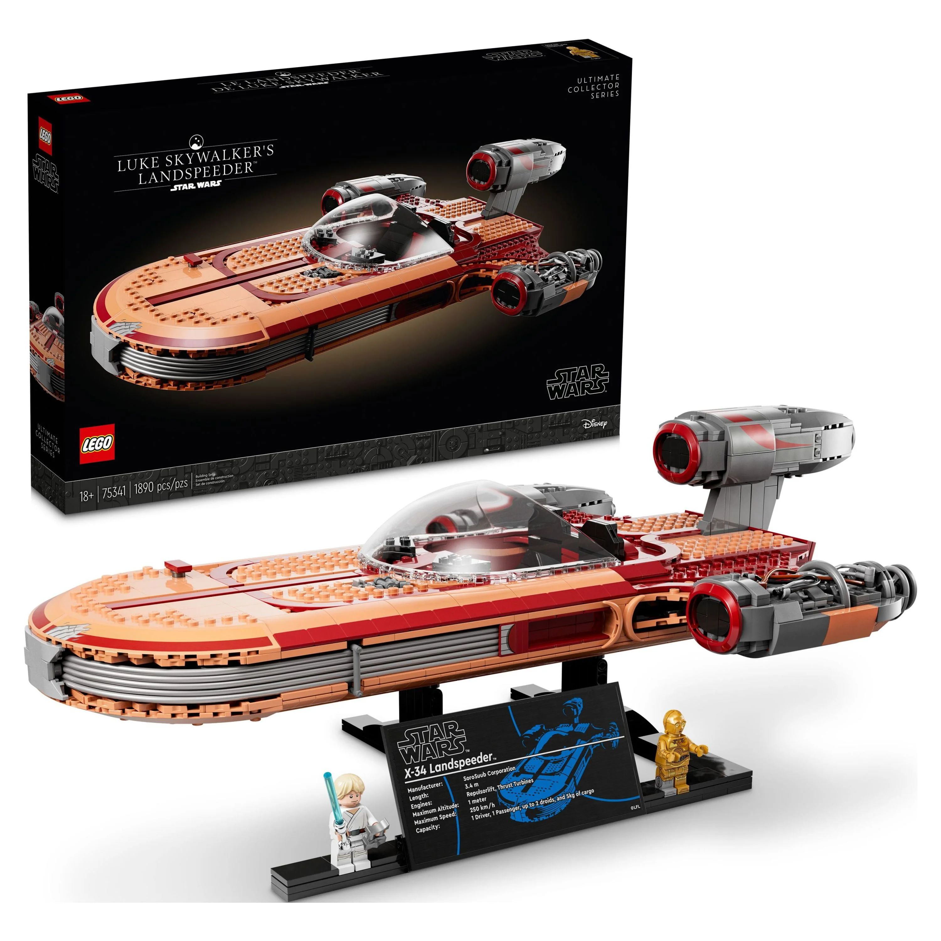 LEGO Star Wars Luke Skywalker's Landspeeder 75341, Ultimate Collector Series Star Wars Building K... | Walmart (US)