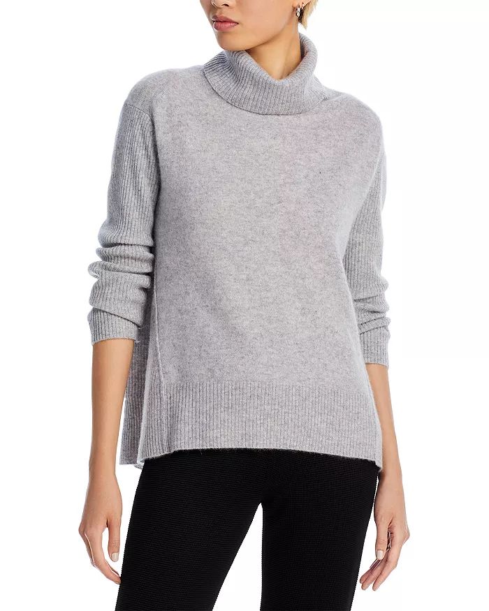 Turtleneck Ribbed Panel Cashmere Sweater - 100% Exclusive | Bloomingdale's (US)