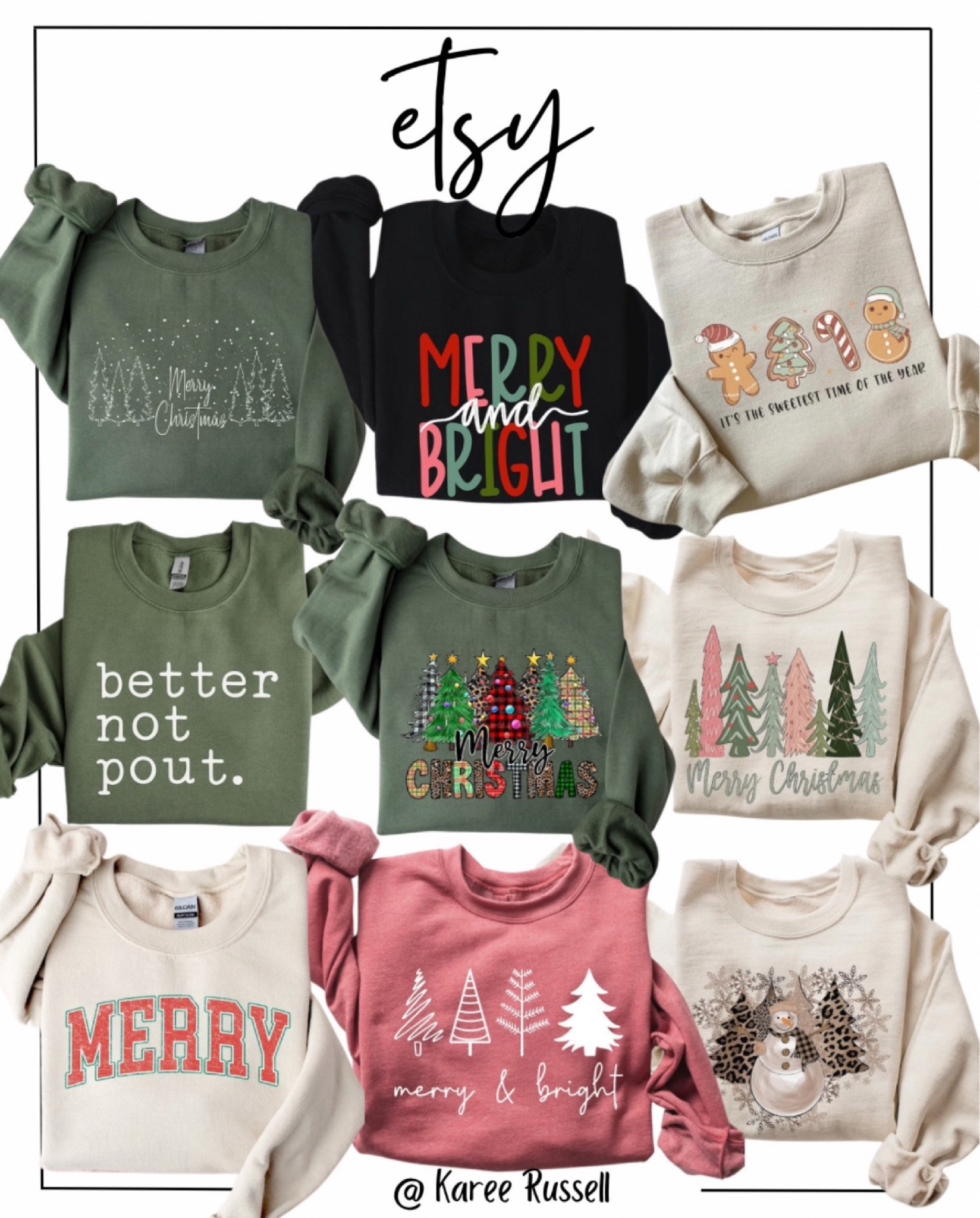 Etsy Christmas Sweatshirt finds! 
#etsy
#christmas
#christmassweater
#sweaterweather
#sweater
#betternotpout
#grinch
#ohsnap

#LTKHoliday #LTKsalealert #LTKSeasonal

#LTKStyleTip #LTKSaleAlert #LTKHoliday