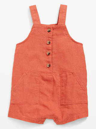 Unisex Linen-Blend Sleeveless Short One-Piece for Baby | Old Navy (US)