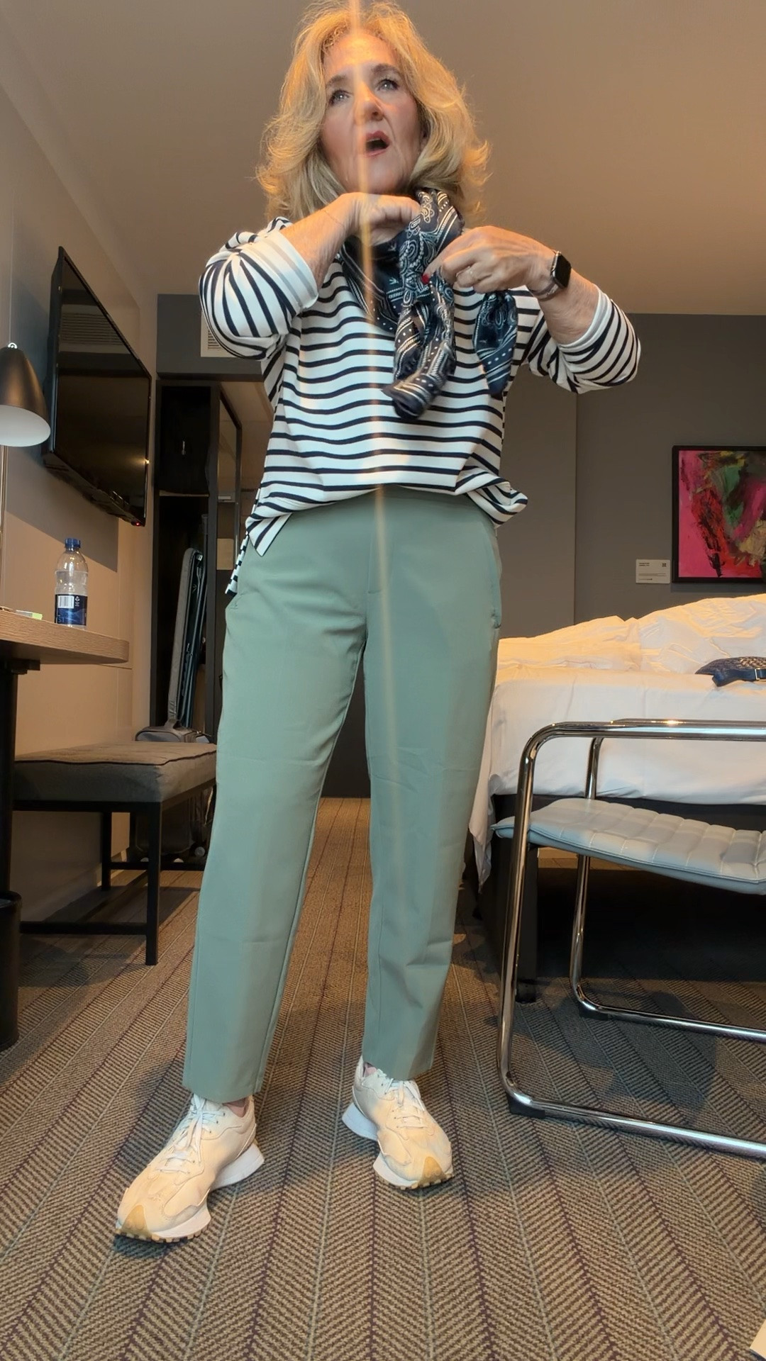 Last day in London and travel outfit home! 
Pants 8 petite 
Striped air essentials medium 
This scarf is not avail but I’ll link similar. It’s about a 36” square. 
Trench medium petite 
Quince sweater me medium

#LTKOver40