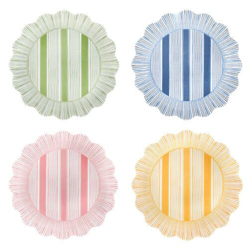 Set of 4 Cabana Stripe Melamine Dessert/Salad Platescolor - Juliska - Multi | One Kings Lane