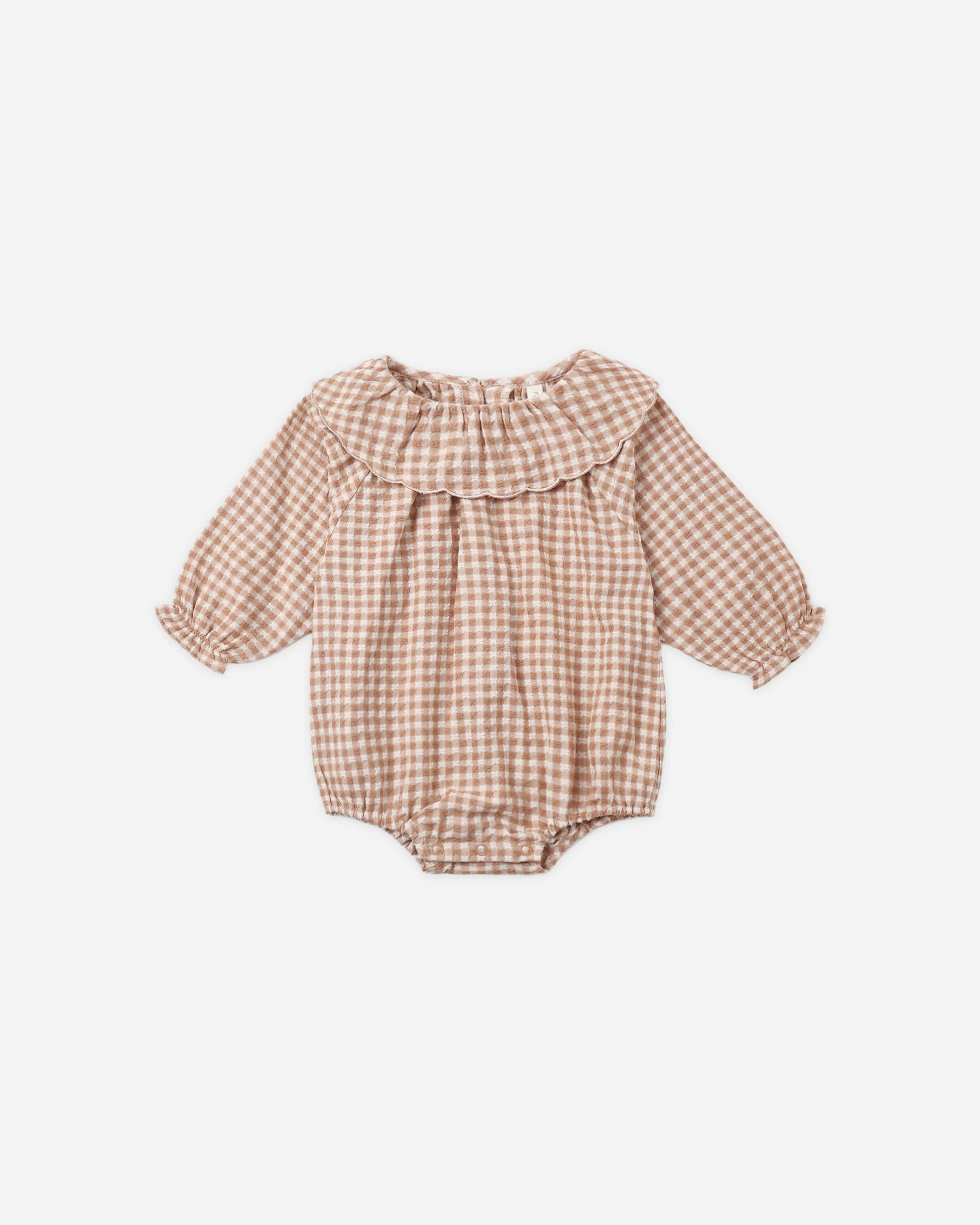 Colette Romper Fawn Gingham | Rylee + Cru
