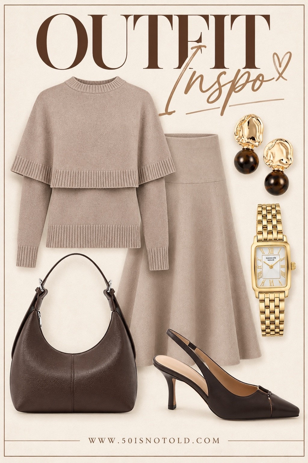 Classic outfit inspo for women | neutral outfit idea | Office style