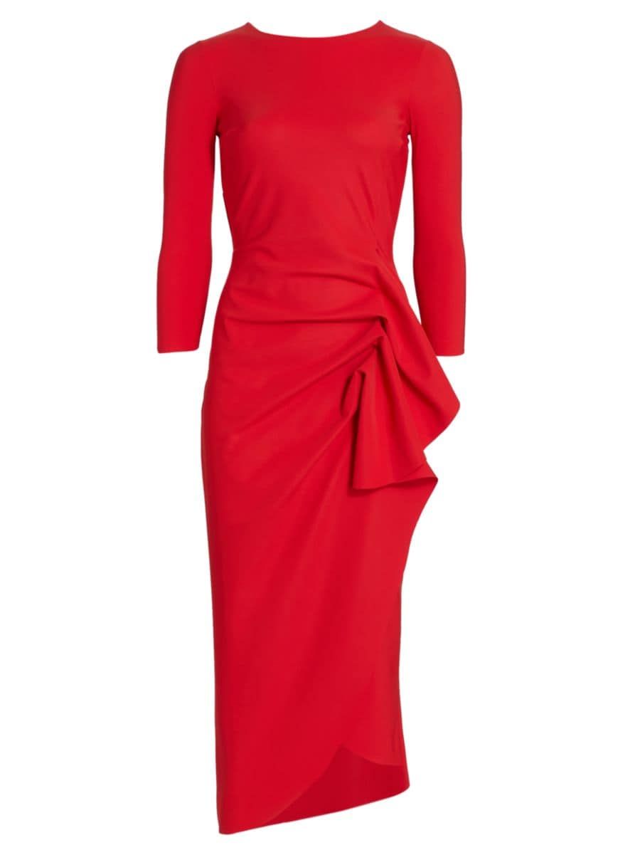 Chiara Boni La Petite Robe Gathered Side Midi-Dress | Saks Fifth Avenue