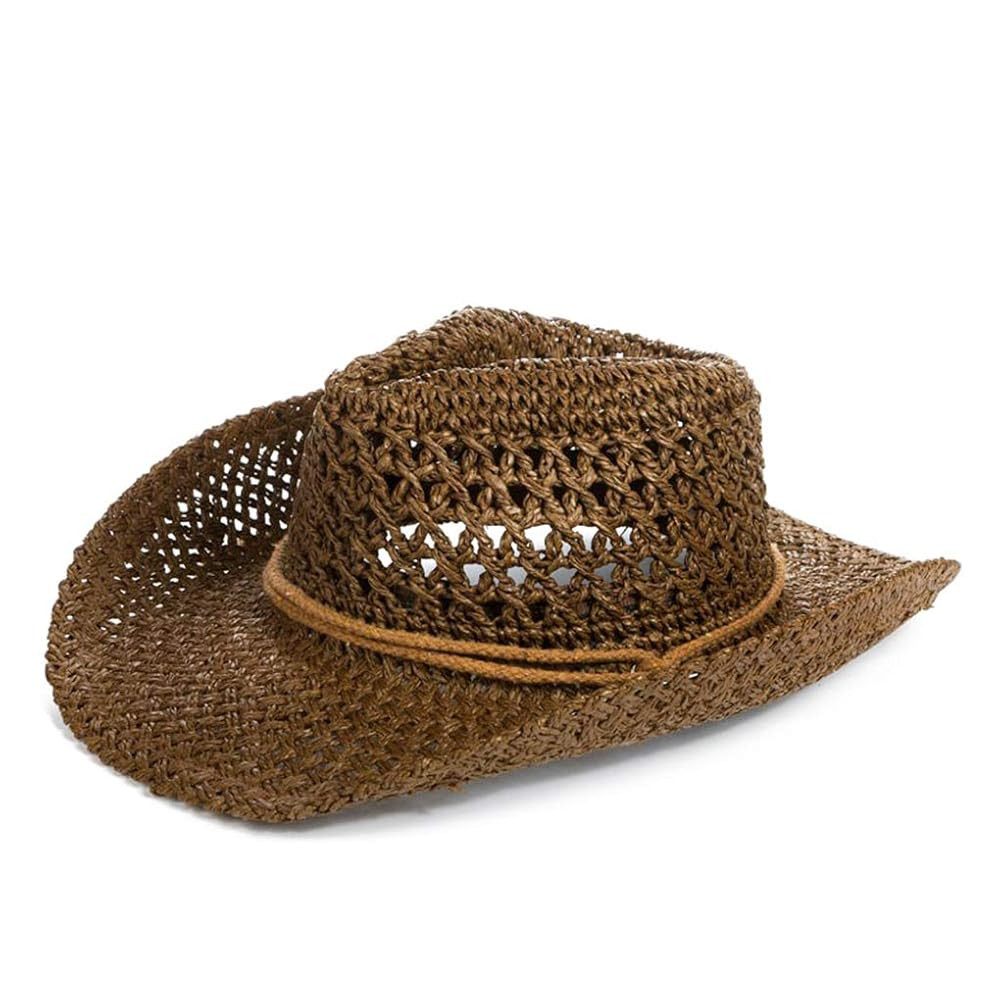 Straw Hat Women Men Cowboy Hats Beach Floppy Sun Hats Brim Summer Sunhat Bush Sombrero Travel Cow... | Amazon (US)