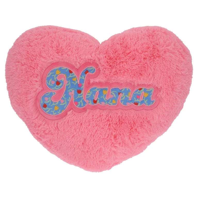 Large Nana Plush Heart Pillow, Pink, 19" x 15", Mother's Day by Way To Celebrate | Walmart (US)