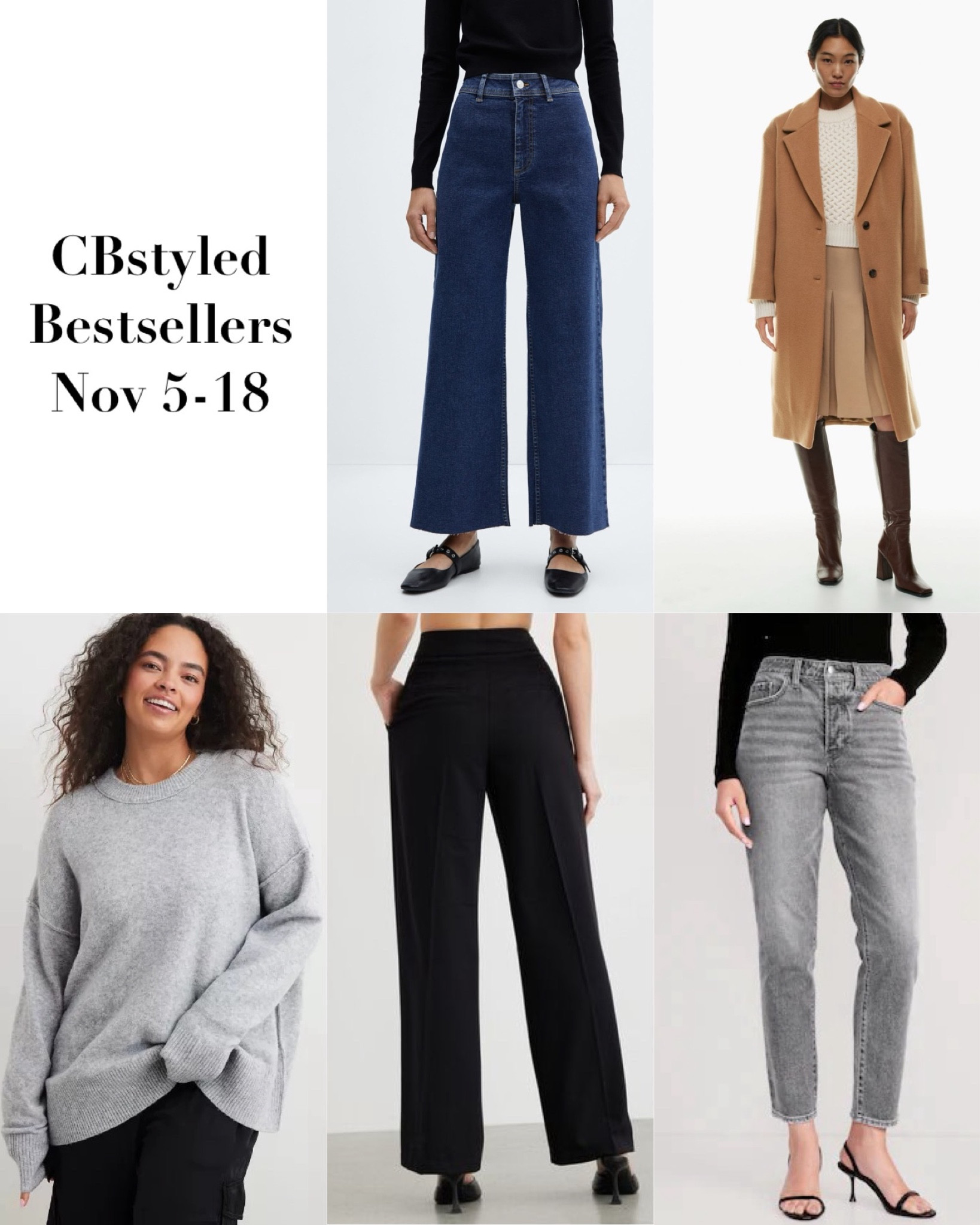 Bestsellers Nov 5-18
1. Wide leg cropped jeans: trendy and chic, easy to dress up or down. High waisted and the denim is quite stretchy. Fit tts (I’m 5’ 7 for my usual size 4 and cut approx 1/4 inch off the bottom after washing). 
2. Wool coat: classic camel wool coat, last fall I tried on several and this was my fave and it was the winner again when I compared several grey wool coats. Pricy but great quality. Roomy fit, I’m 5’ 7 wearing S. Lined and 78% wool. ON SALE!
3. Cozy knit sweater: super soft and comes in several colors and stripes. Fits tts/roomy. 40% off!
4. Trousers: my fave fit of trousers, I have two colors. Fit tts/roomy, I’m 5’ 7 wearing size 4. 30% off!
5. Slim jeans: a slim fit, tapered jean, almost skinny but a more modern shape. Fit tts, I’m 5’ 7 wearing size 4, regular length. 1% stretch 

I also linked more of last weeks most popular items


#LTKfindsunder50 #LTKfindsunder100 #LTKCyberWeek