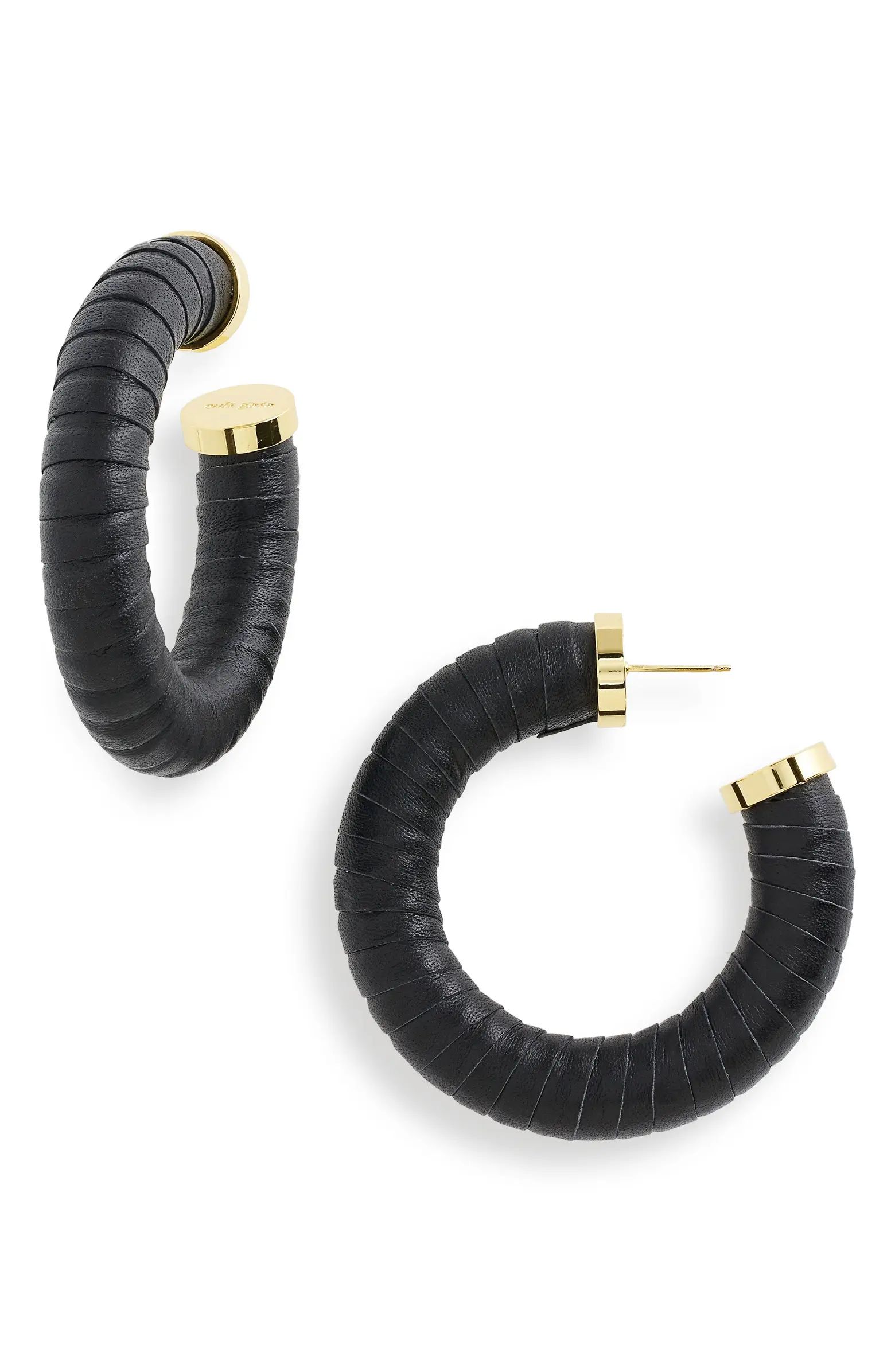 Cult Gaia Valence Leather Wrap Hoop Earrings | Nordstrom | Nordstrom