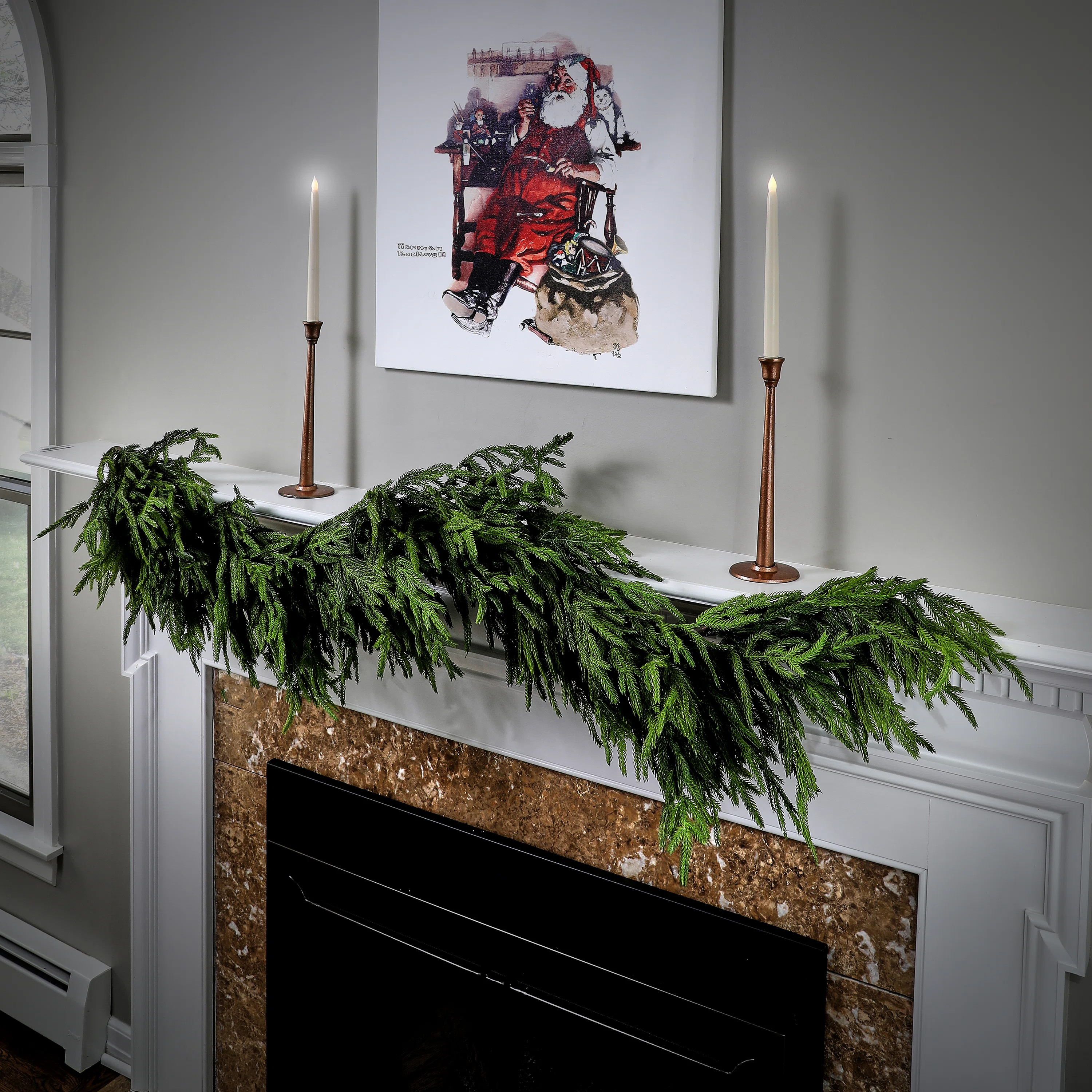72x16" Natural Touch Norfolk Pine Garland | Wayfair North America