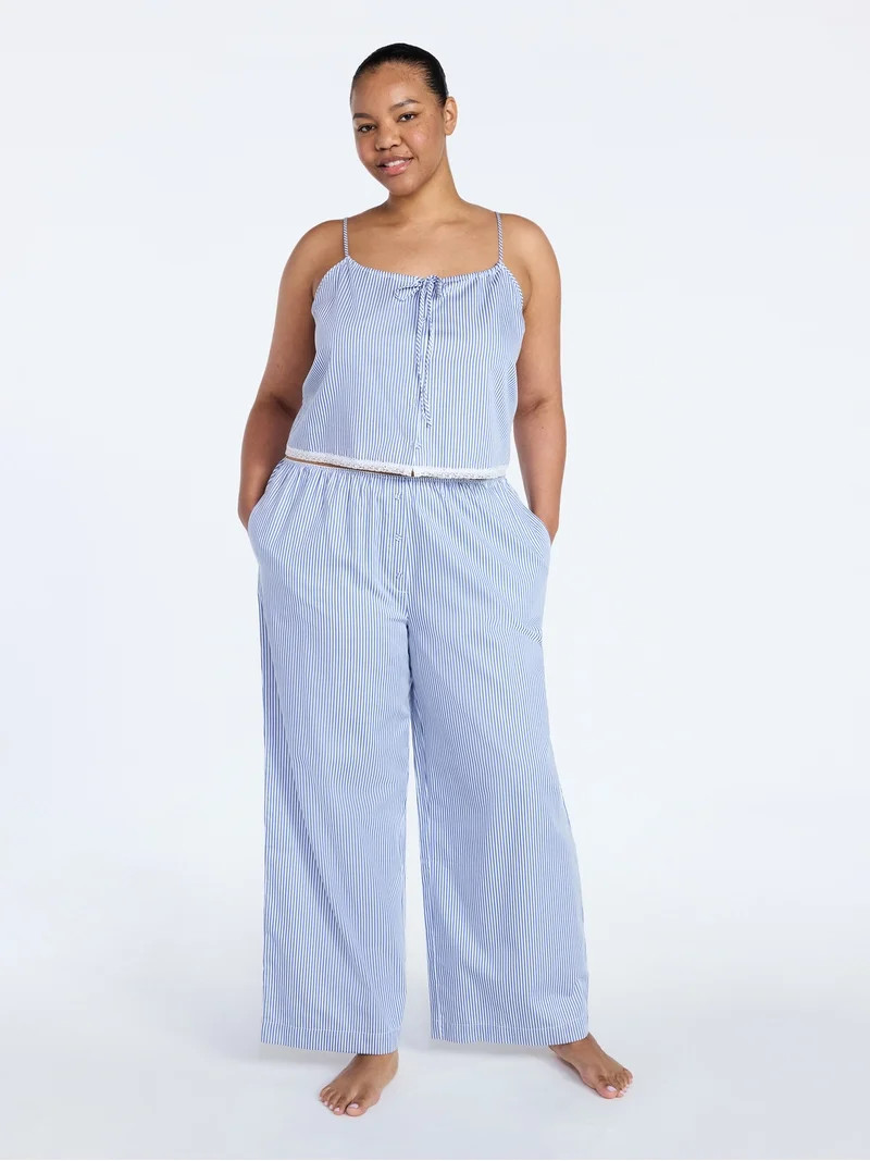 Joyspun Women's Poplin Sleep Pants, 31'' Inseam, Sizes XS-3X | Walmart (US)