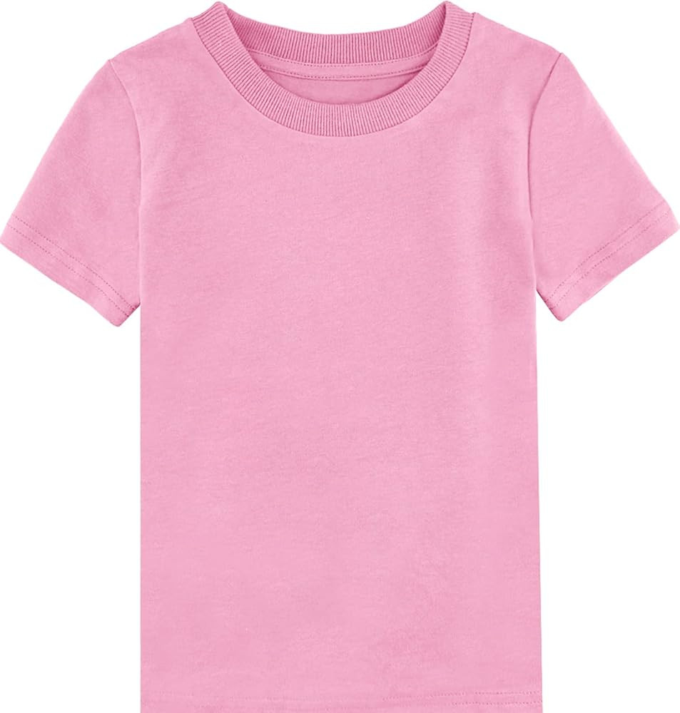 COSLAND Boys' 100% Cotton Heavyweight Short Sleeve Crewneck T Shirt | Amazon (US)