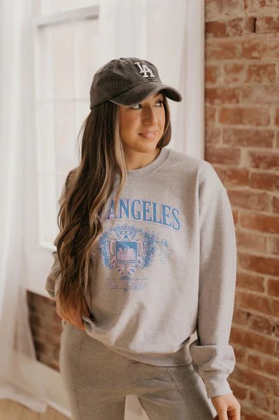 LA Charcoal Baseball Cap | She Is Boutique