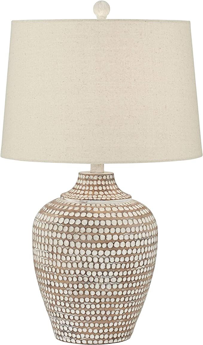 Alese Neutral Earth Finish Textured Dot Jug Table Lamp | Amazon (US)
