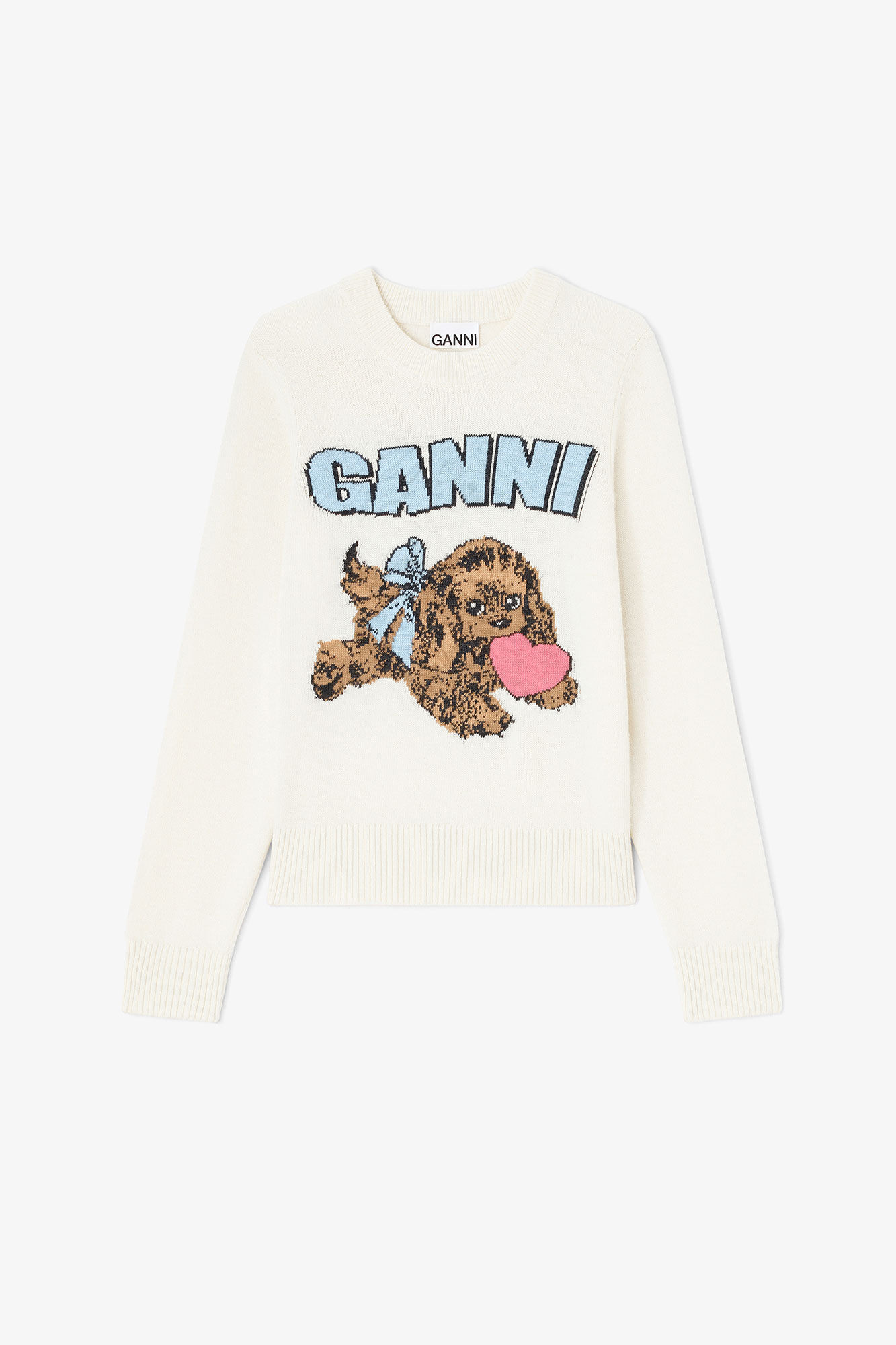 Ivory Puppy Wool Jumper | Ganni
