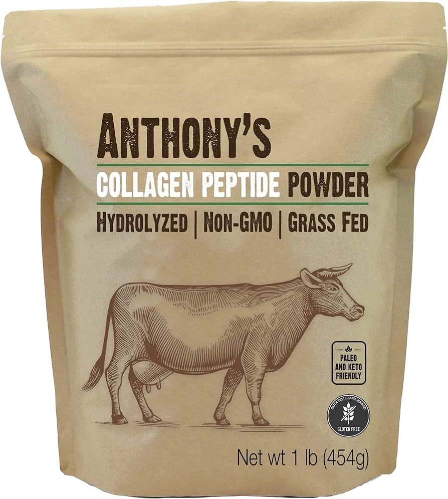 Anthony's Collagen Peptide Powder, 1 lb, Pure Hydrolyzed, Gluten Free, Keto and Paleo Friendly, G... | Amazon (US)