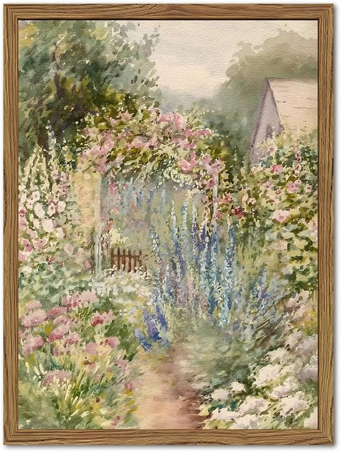 Vintage Cottage Core Flower Garden Wall Art Cottagecore Floral Farmhouse Wall Decor Painting Natu... | Amazon (US)
