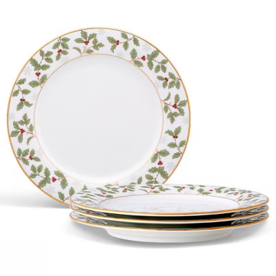 Noritake Holly and Berry Gold Set of 4 Salad/Dessert Plates | Target