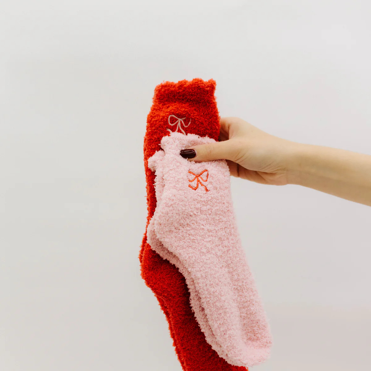 Red and Pink Bow Socks | Staykation