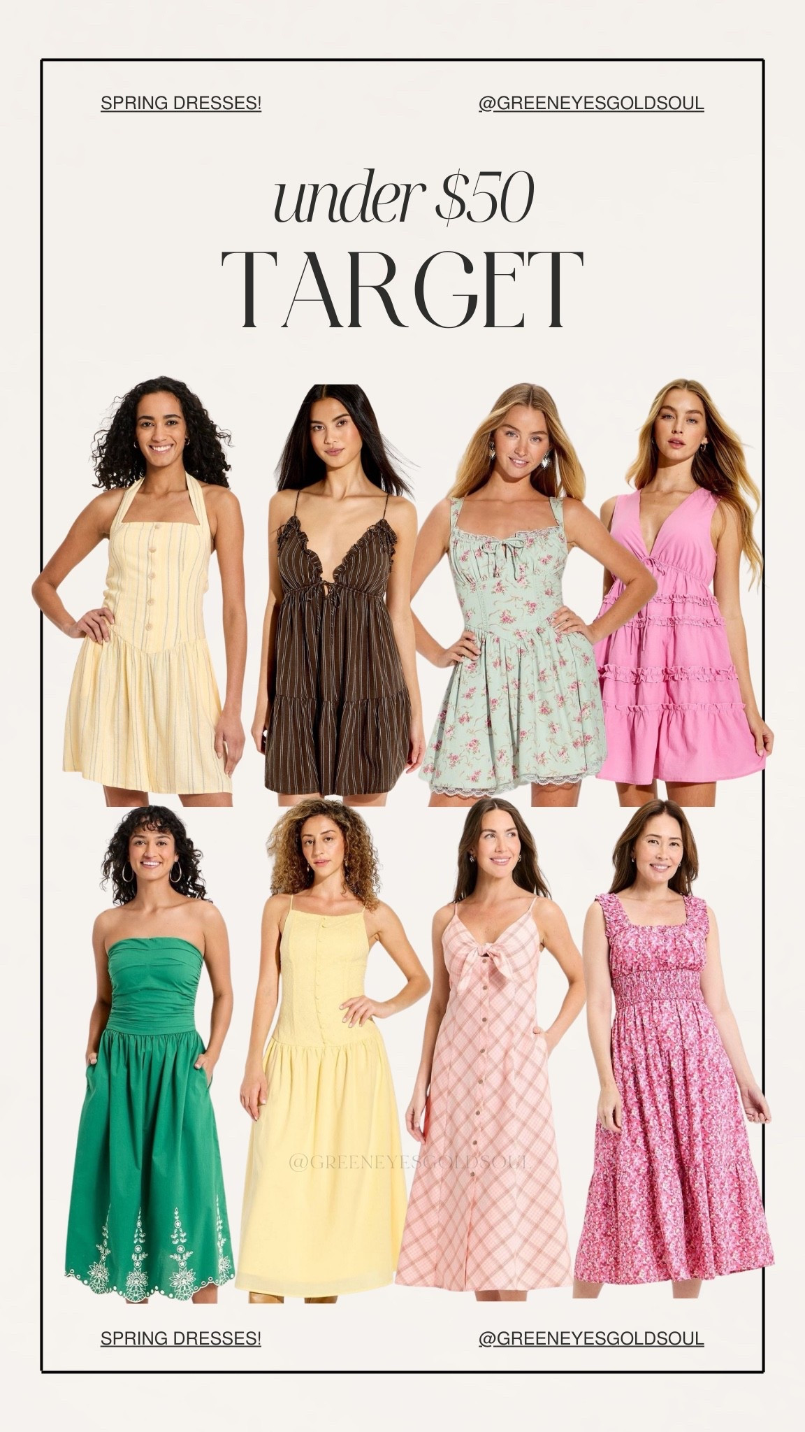 Target spring dresses under $50 🌿
Sharing some of my favorite Target dress finds for spring — easy, flattering styles that are perfect for everyday outfits, brunch, vacations, and warm weather days. Affordable and so good this season. Everything linked!

Target spring dresses/Target dresses/Target finds/Target fashion/spring dresses/dresses under $50/affordable dresses/casual spring outfits/everyday dresses/warm weather outfits/budget fashion/spring wardrobe/women’s fashion/casual chic style/spring outfit ideas/affordable fashion

#LTKSeasonal #LTKootd #LTKU