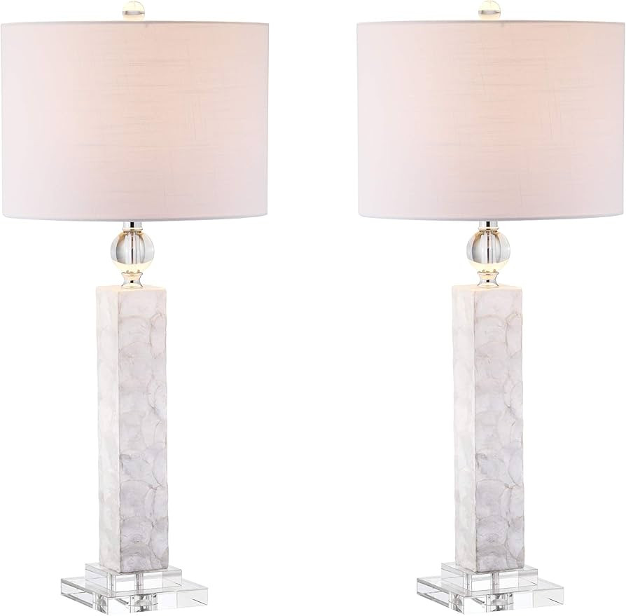 JONATHAN Y JYL4006A-SET2 Set of 2 Table Lamps Bailey 32" LED Seashell Table Lamp Coastal Contempo... | Amazon (US)
