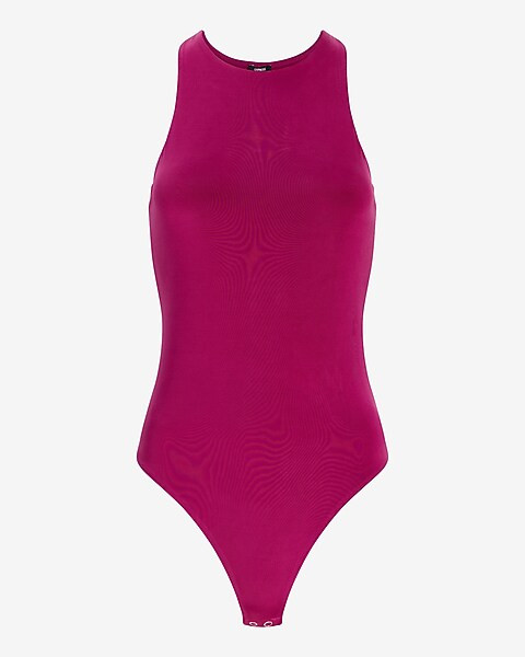 Body Contour Double Layer High Neck Thong Bodysuit | Express